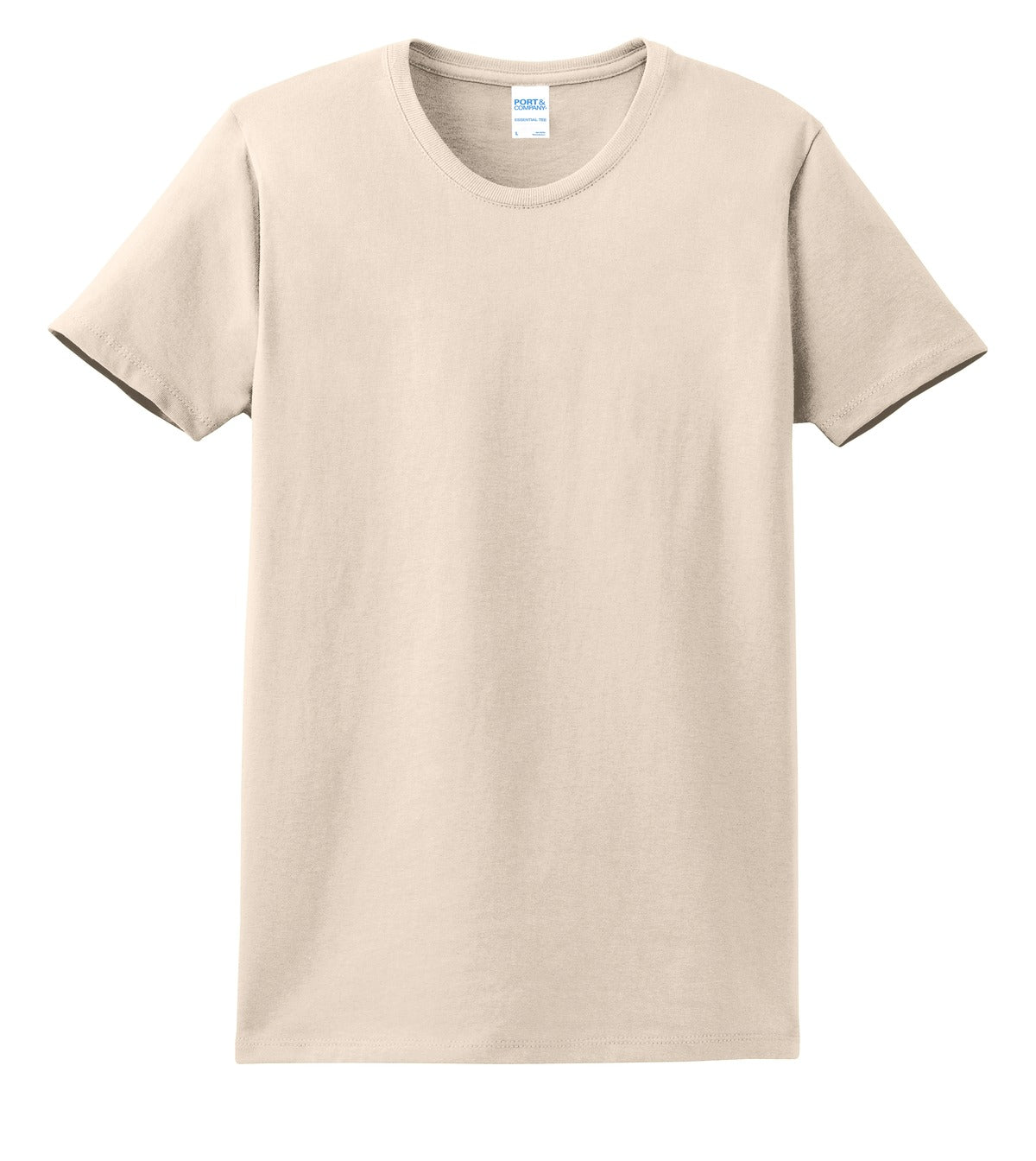 Front View of Natural Port & Company Women's Essential Tee. LPC61