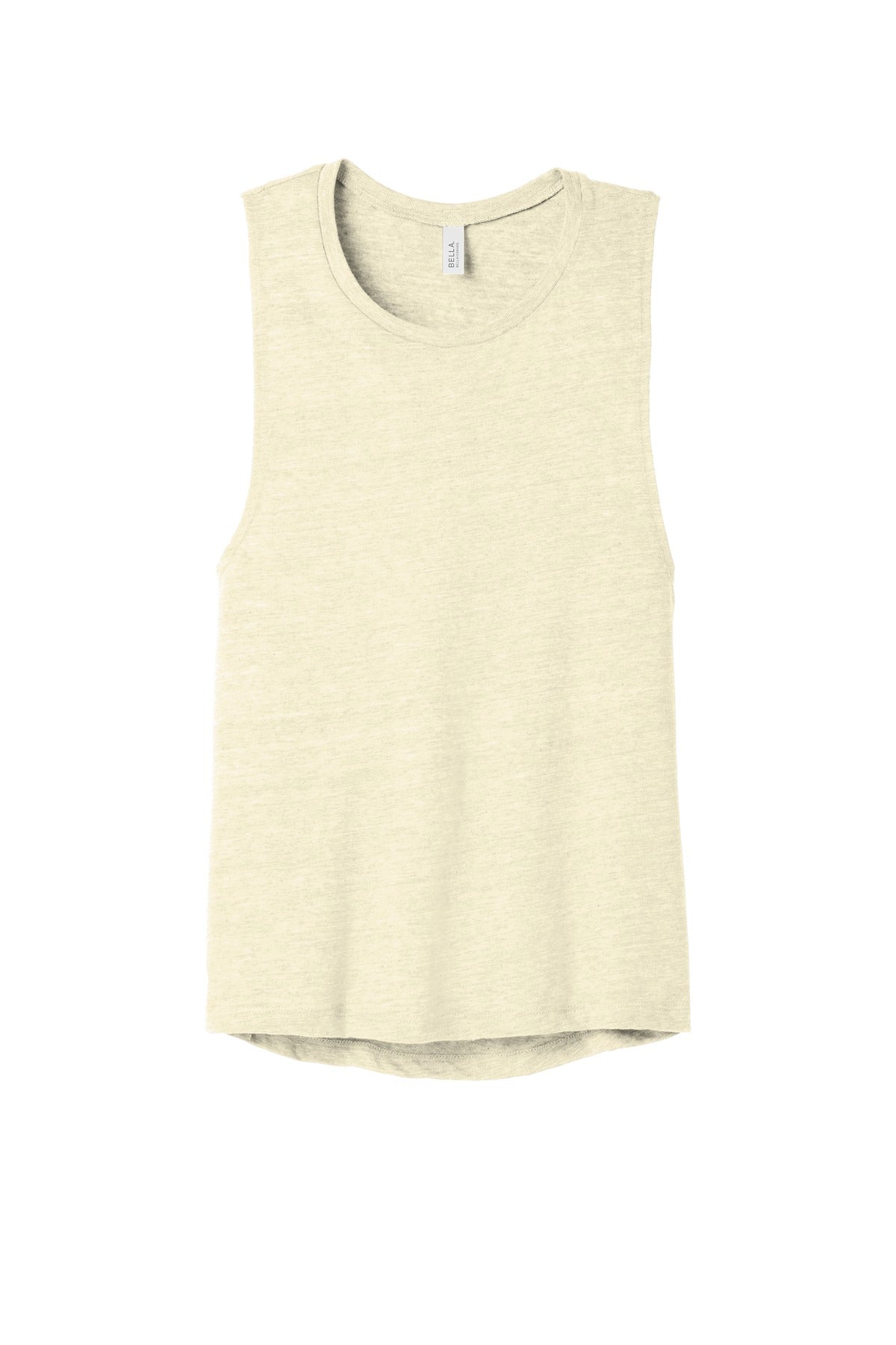Front View of Natural Slub BELLA+CANVAS Women's Flowy Scoop Muscle Tank. BC8803