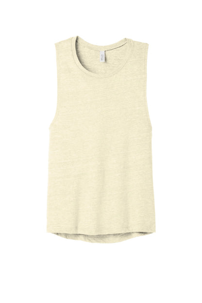 Front View of Natural Slub BELLA+CANVAS Women's Flowy Scoop Muscle Tank. BC8803