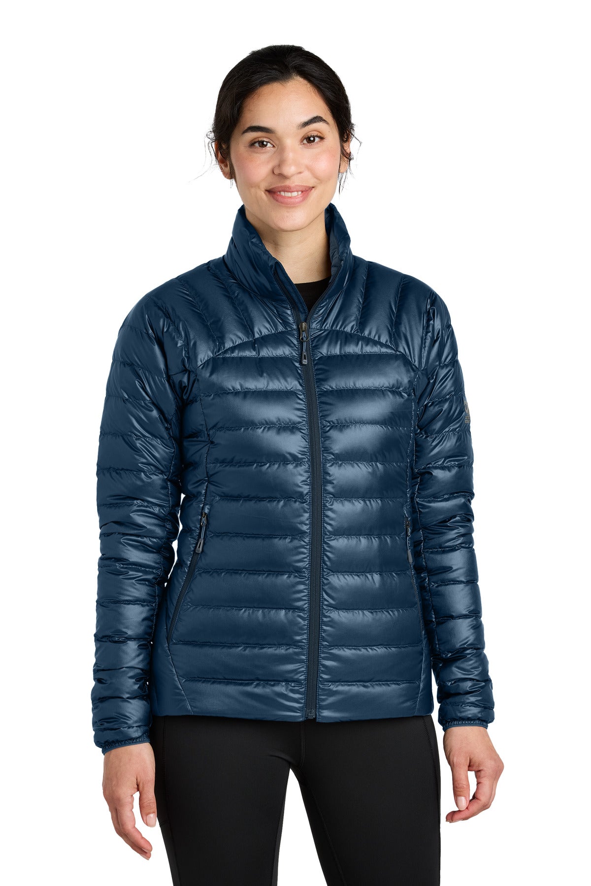 Front View of NavalBlue LIMITED EDITION Outdoor Research Women's 800 Tech Down Jacket OR322229