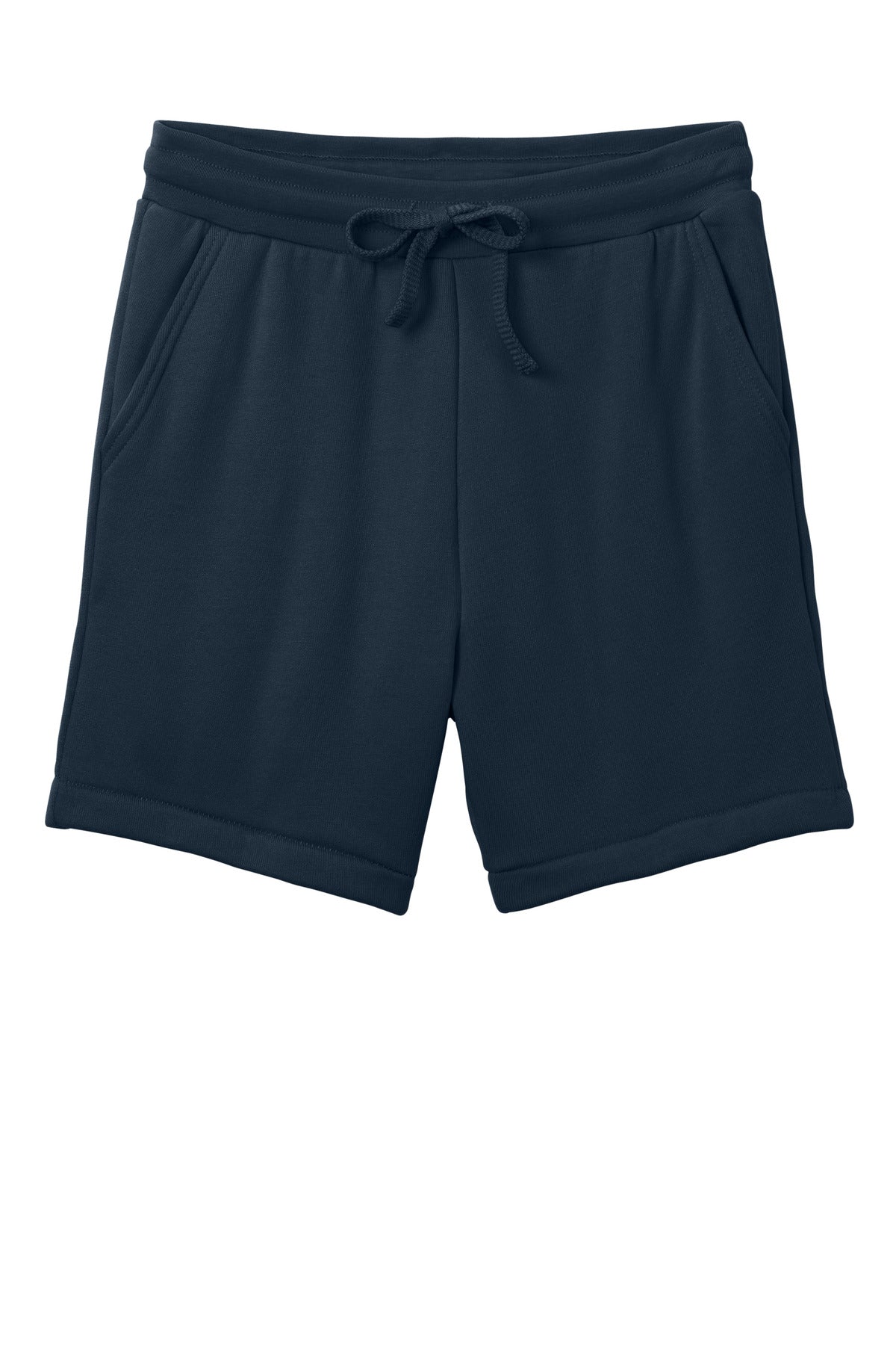 Front View of Navy BELLA+CANVAS Unisex Sponge Fleece Sweatshort BC3724