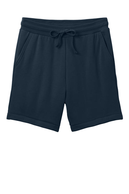 Front View of Navy BELLA+CANVAS Unisex Sponge Fleece Sweatshort BC3724