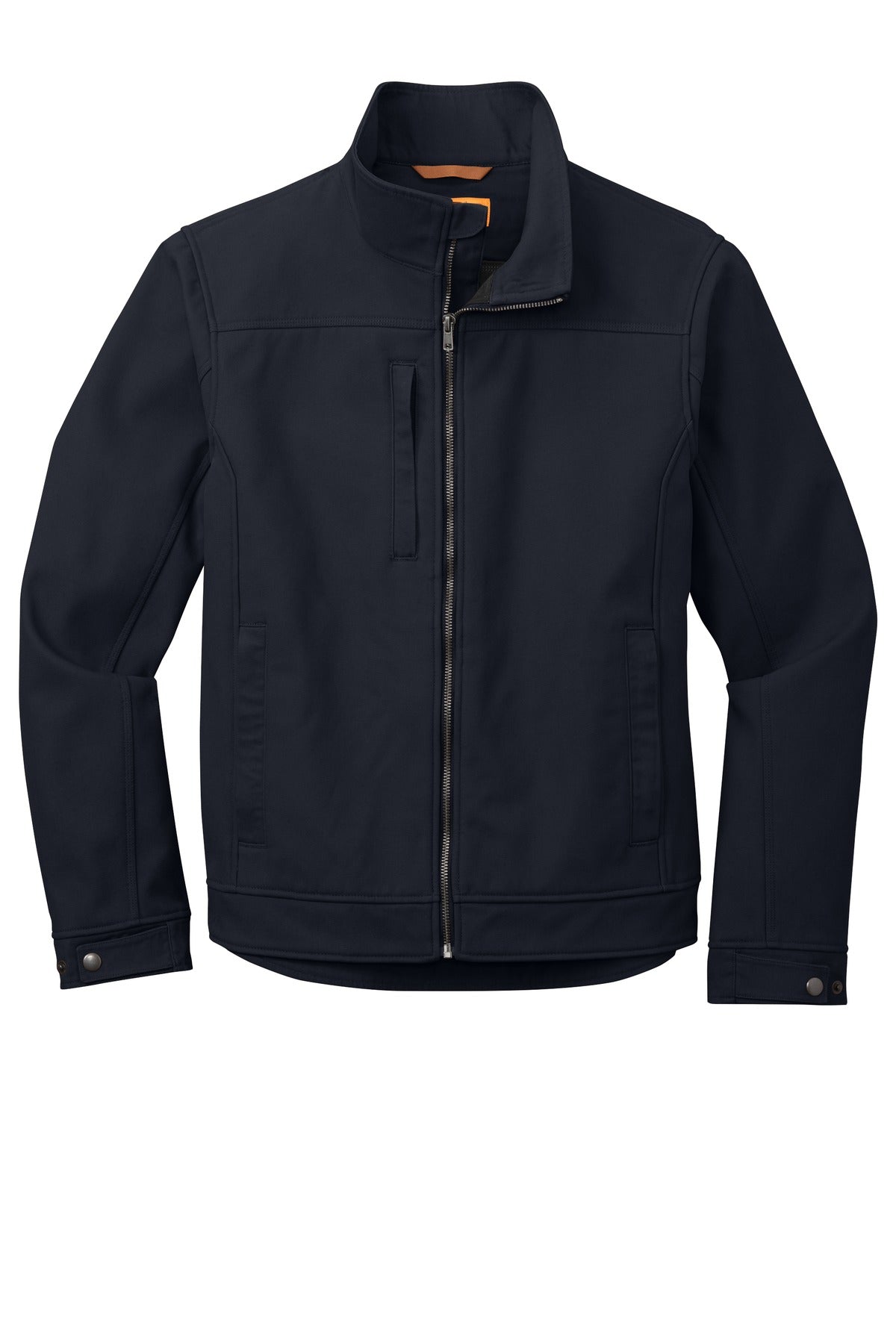 Front View of Navy Blue CornerStone Duck Bonded Soft Shell Jacket CSJ60