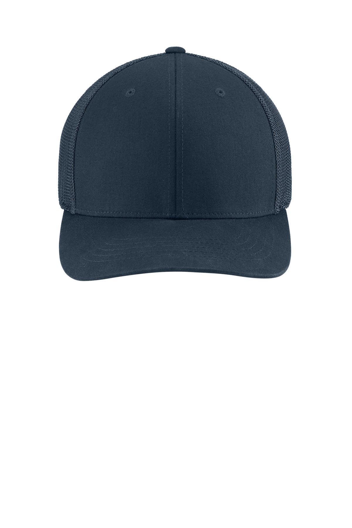 Front View of Navy Carhartt Flexfit 110 Mesh Back Cap CT106577