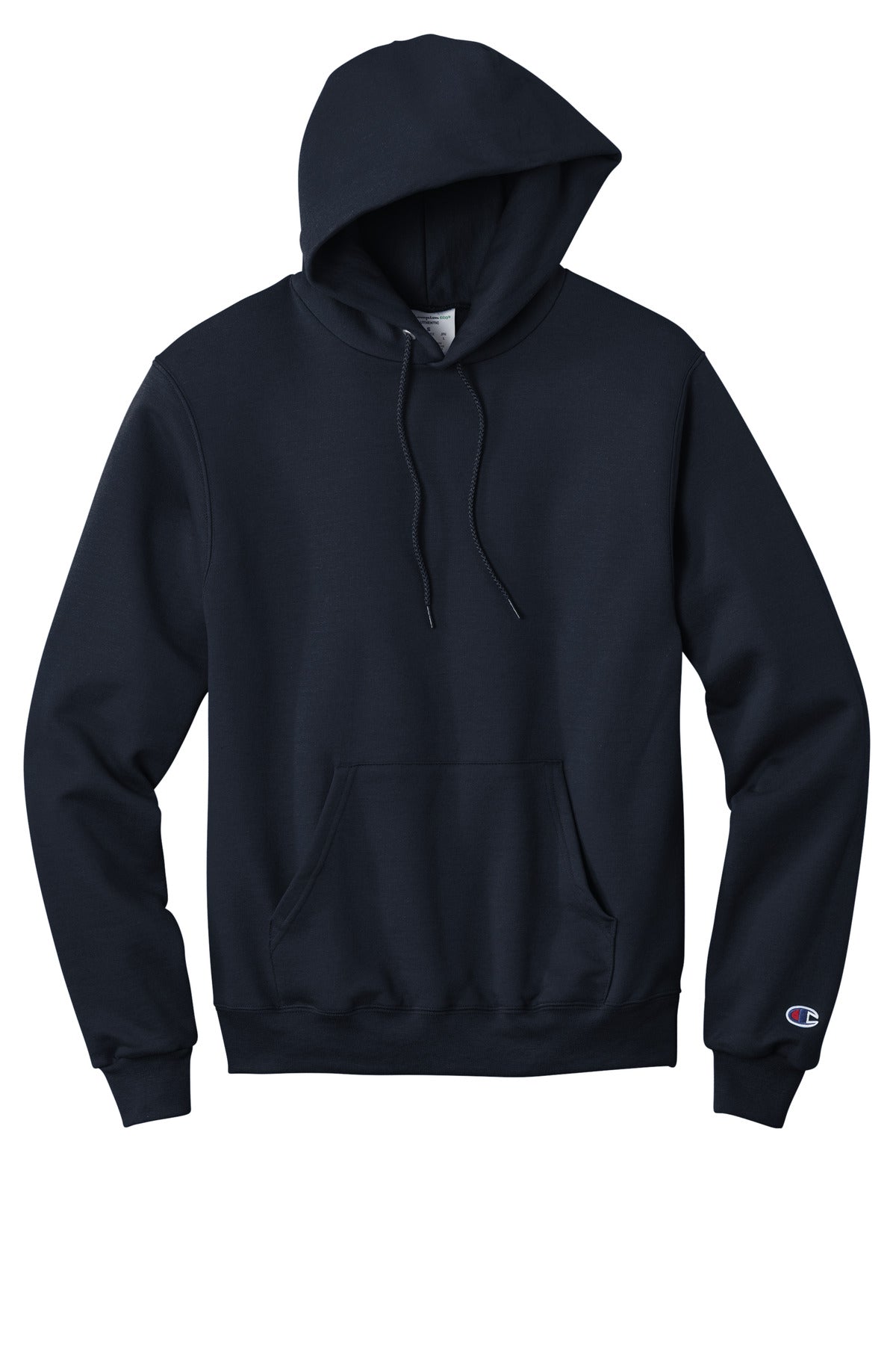 Front View of Navy Champion Powerblend Pullover Hoodie. S700