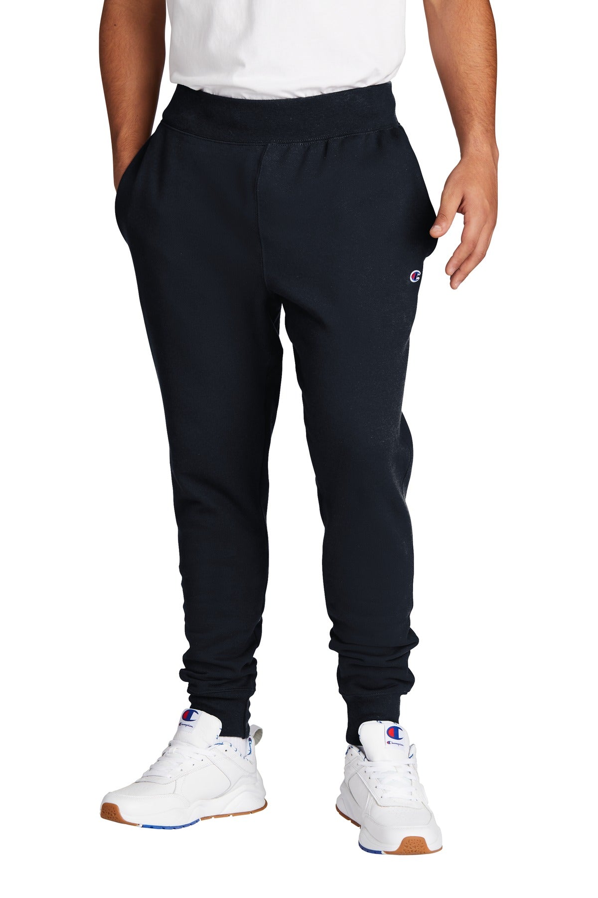 Front View of Navy Champion Reverse Weave Jogger RW25