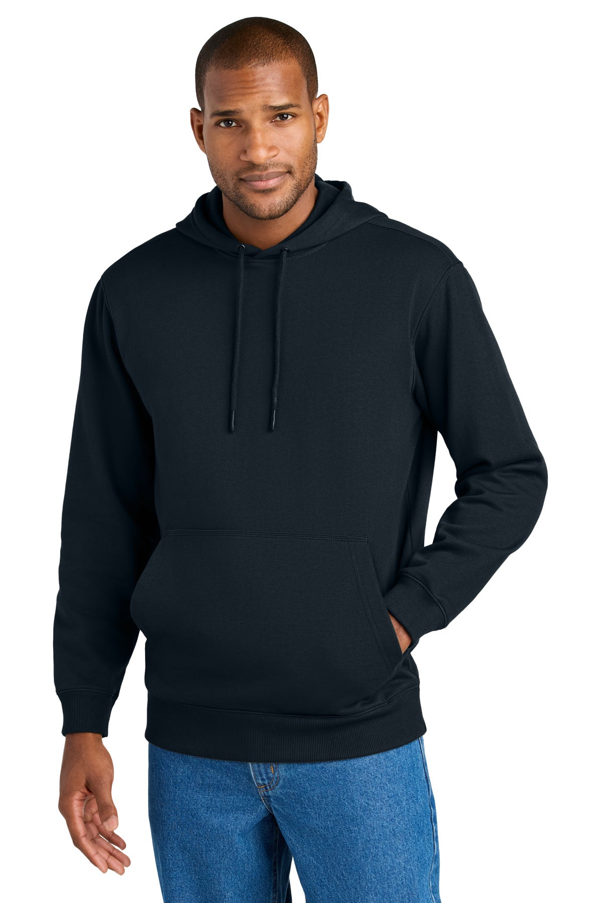 Front View of Navy CornerStone Tough Fleece Pullover Hoodie CSF630