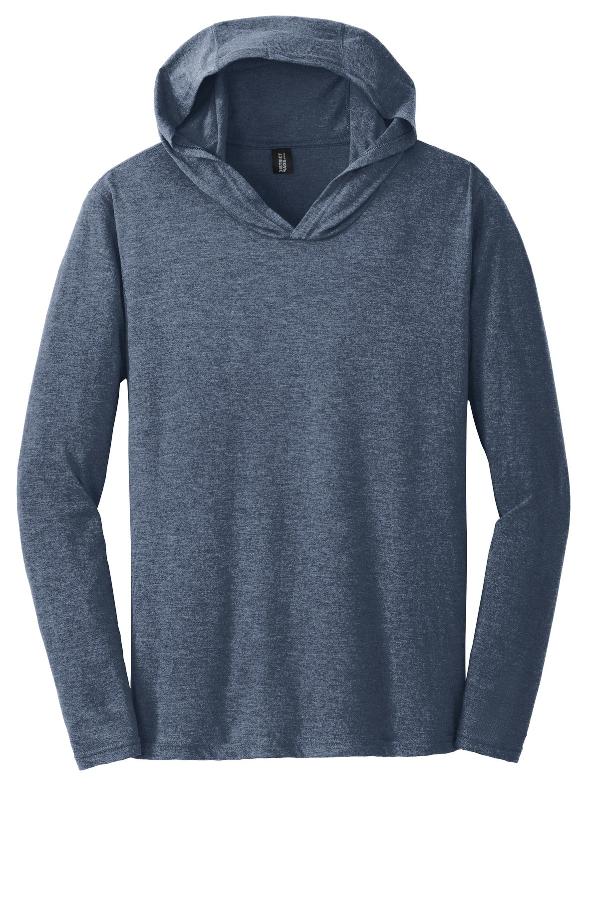 Front View of Navy Frost District Perfect Tri Long Sleeve Hoodie. DM139