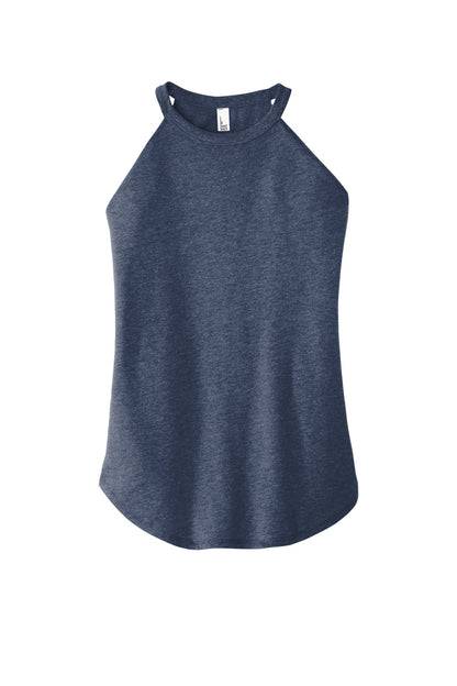 Front View of Navy Frost District Women's Perfect Tri Rocker Tank. DT137L