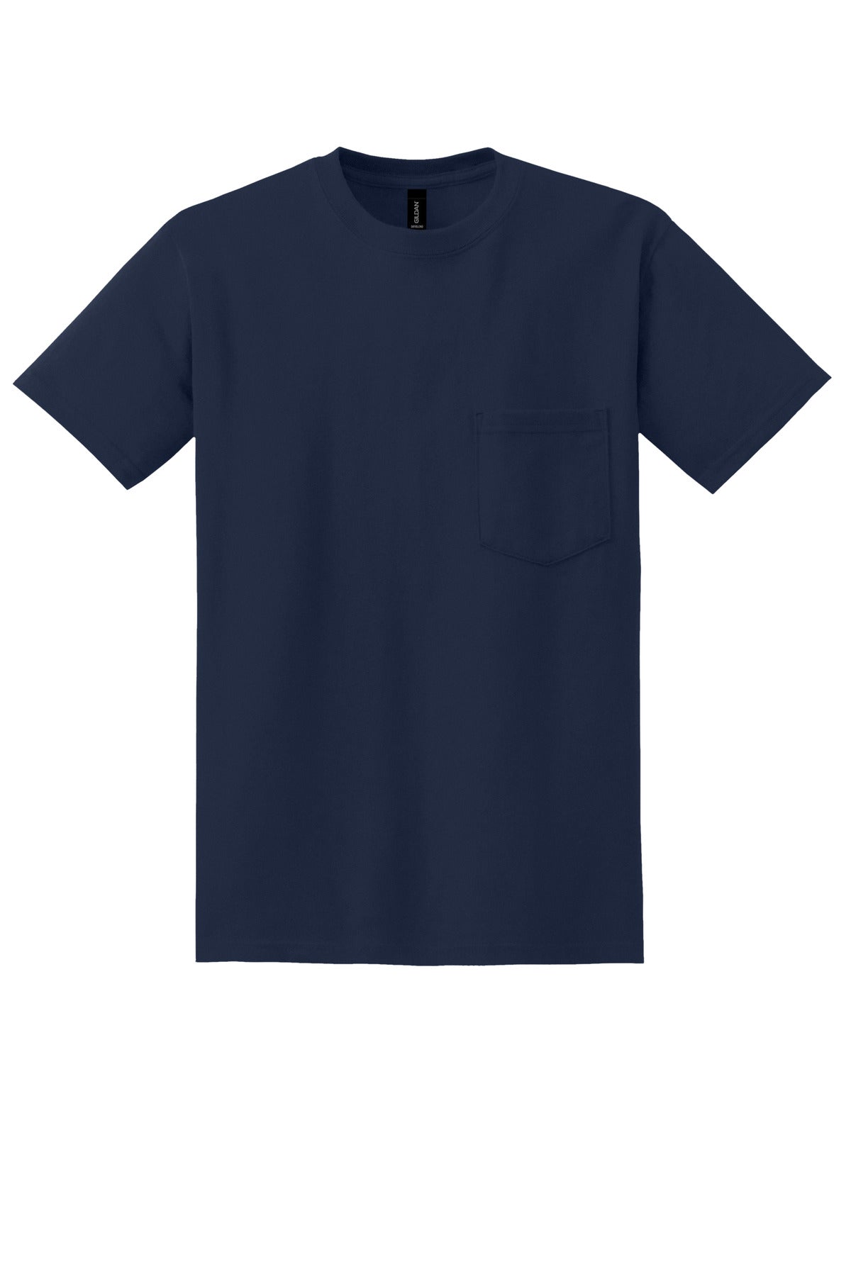 Front View of Navy Gildan - DryBlend 50 Cotton/50 Poly Pocket T-Shirt. 8300
