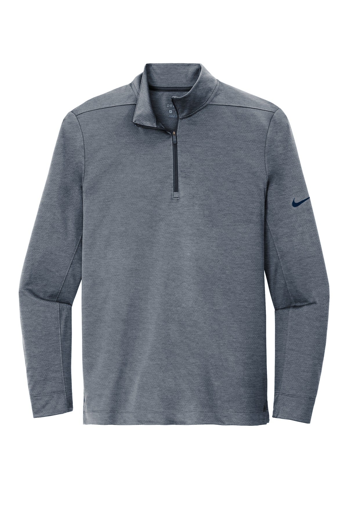 Front View of Navy Heather Nike Dry 1/2-Zip Cover-Up NKBV6044