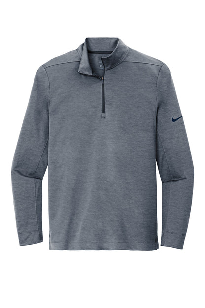 Front View of Navy Heather Nike Dry 1/2-Zip Cover-Up NKBV6044
