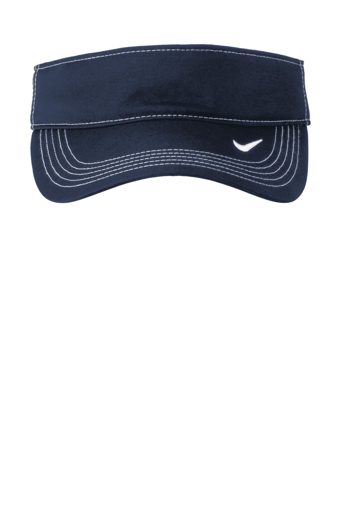 Front View of Navy Nike Dri-FIT Ace Visor NKFB6446