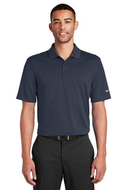 Front View of Navy Nike Dri-FIT Classic Fit Players Polo with Flat Knit Collar. 838956