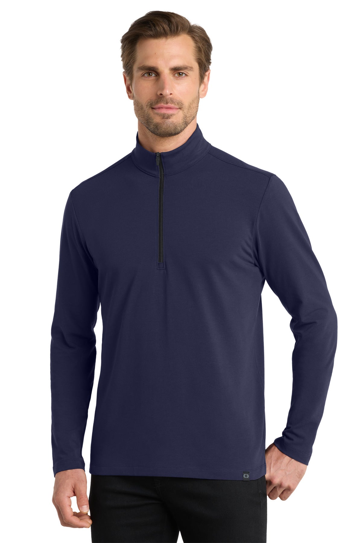Front View of Navy OGIO Limit 1/4-Zip. OG139