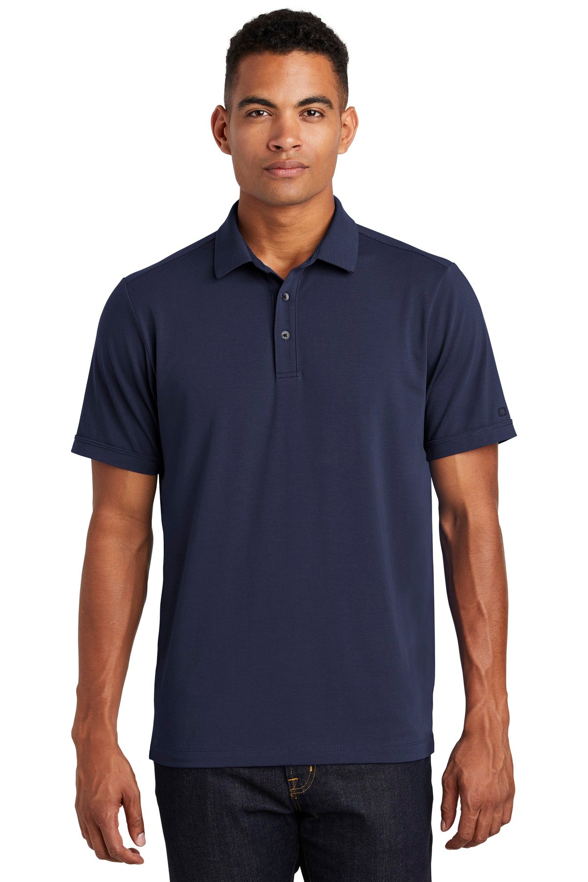 Front View of Navy OGIO Limit Polo. OG138