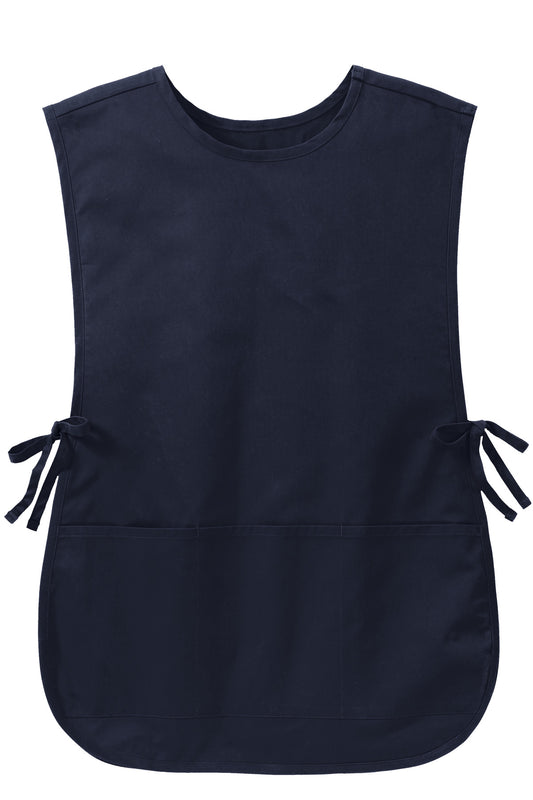 Front View of Navy Port Authority Easy Care Cobbler Apron with Stain Release. A705