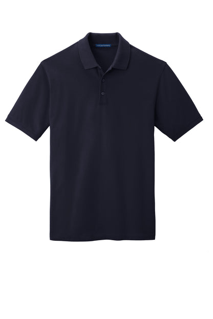 Front View of Navy Port Authority EZCotton Polo. K8000