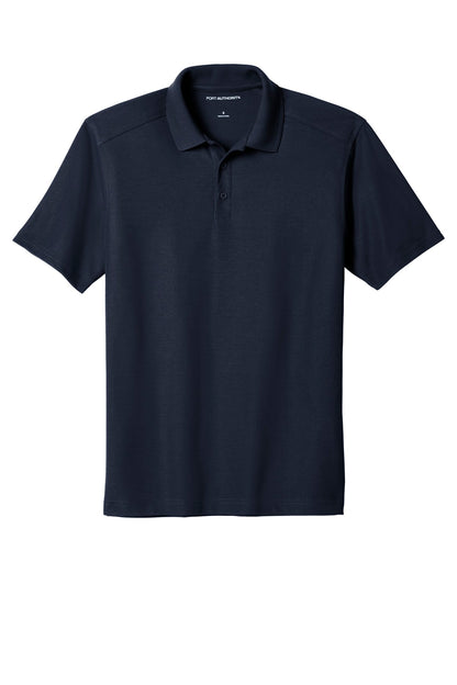 Front View of Navy Port Authority EZPerformance Pique Polo. K600