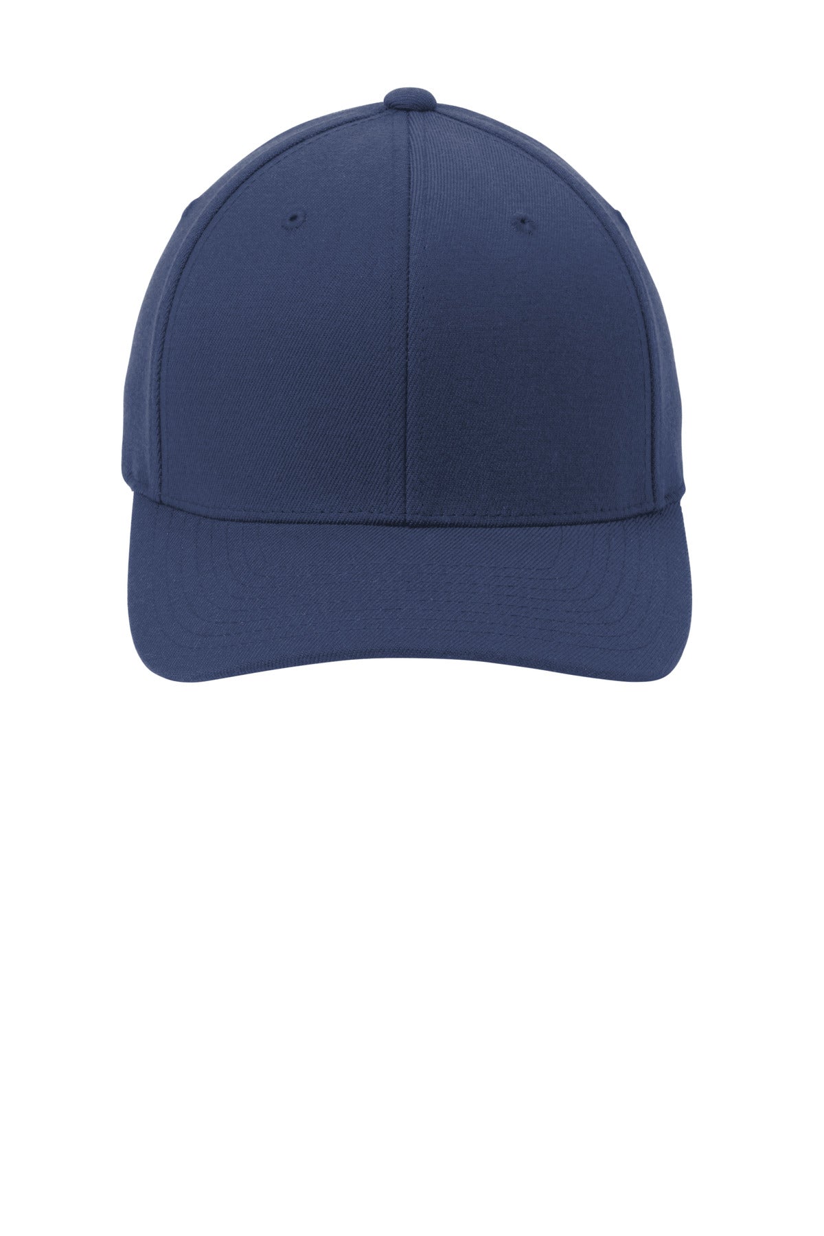 Front View of Navy Port Authority Flexfit Wool Blend Cap. C928