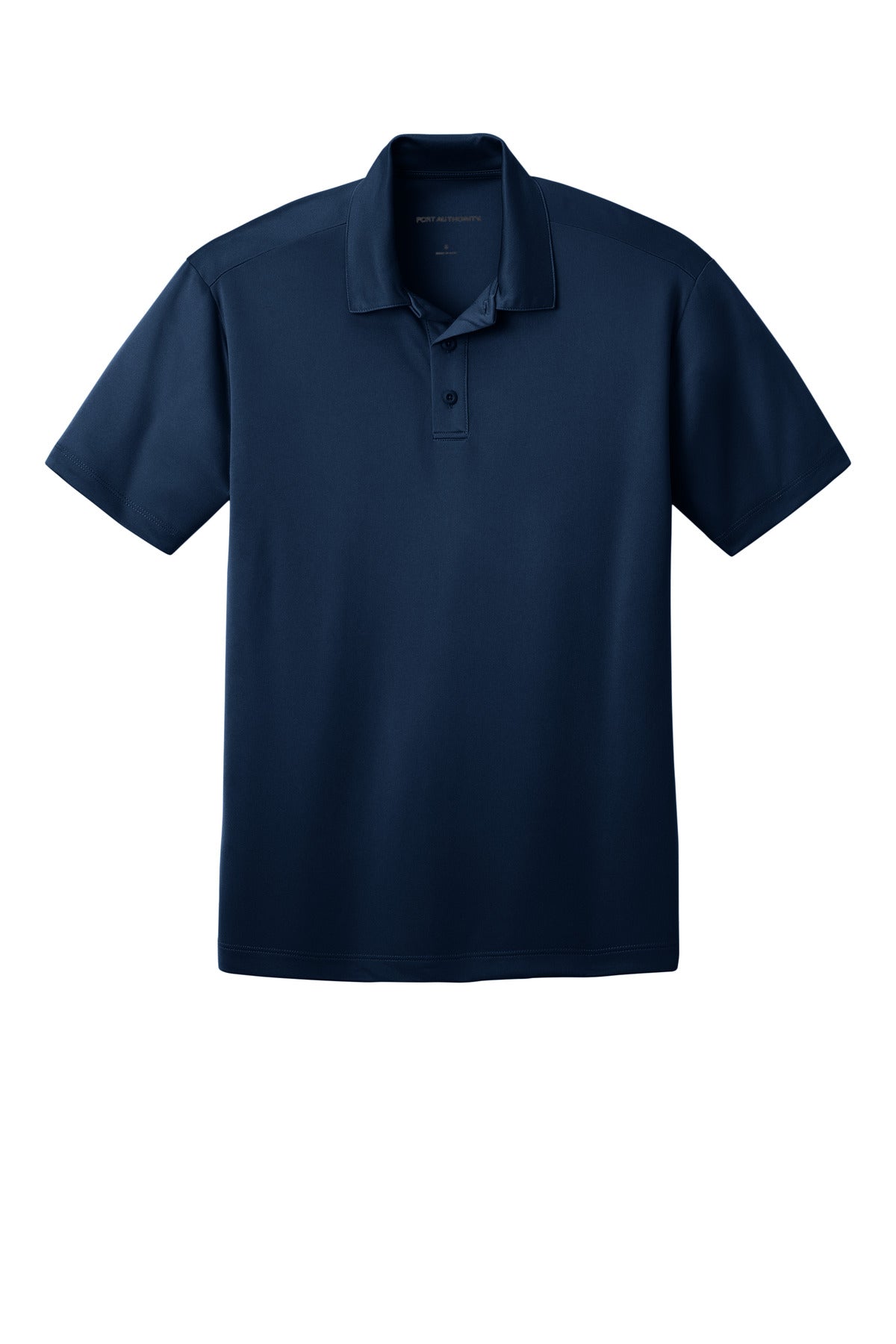 Front View of Navy Port Authority Tall Silk Touch Performance Polo. TLK540
