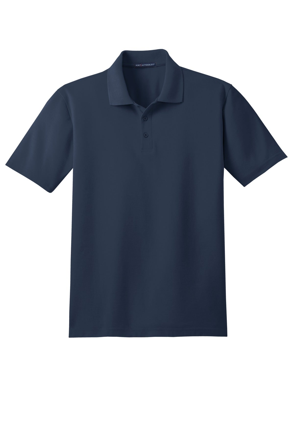 Front View of Navy Port Authority Tall Stain-Release Polo. TLK510