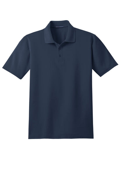 Front View of Navy Port Authority Tall Stain-Release Polo. TLK510