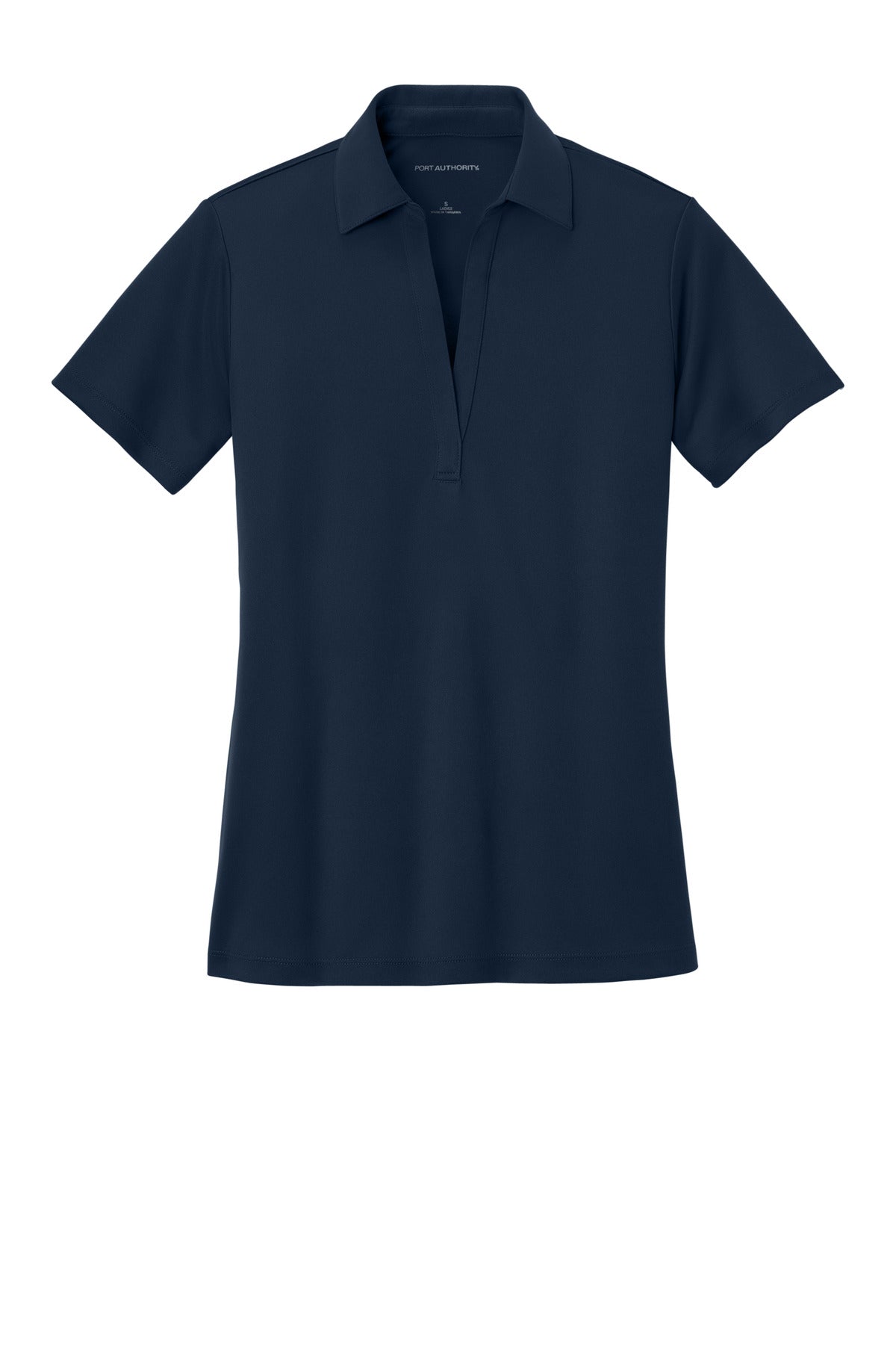 Front View of Navy Port Authority Women's Silk Touch Performance Polo. L540