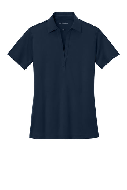 Front View of Navy Port Authority Women's Silk Touch Performance Polo. L540