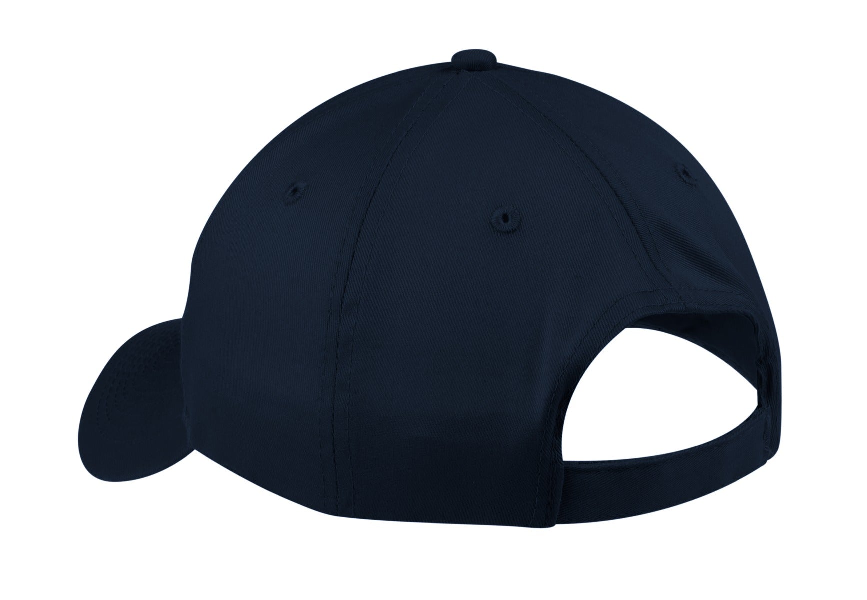 Front View of NAVY Port & Company Six-Panel Twill Cap. CP80