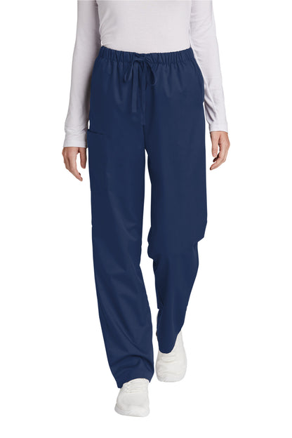 Front View of Navy Wink Women's Petite WorkFlex Cargo Pant WW4550P
