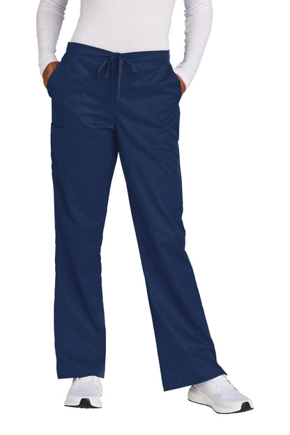 Front View of Navy Wink Women's Tall WorkFlex Flare Leg Cargo Pant WW4750T