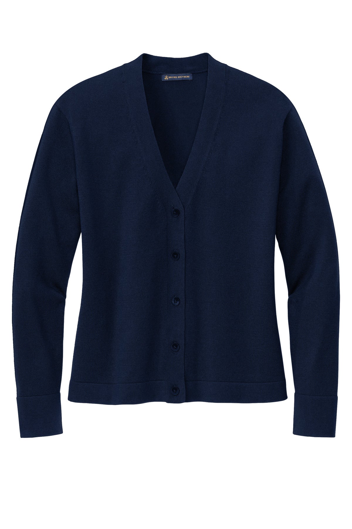 Front View of NavyBlazer Brooks Brothers Women's Cotton Stretch Cardigan Sweater BB18405