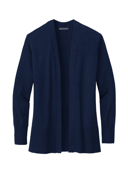 Front View of NavyBlazer Brooks Brothers Women's Cotton Stretch Long Cardigan Sweater BB18403