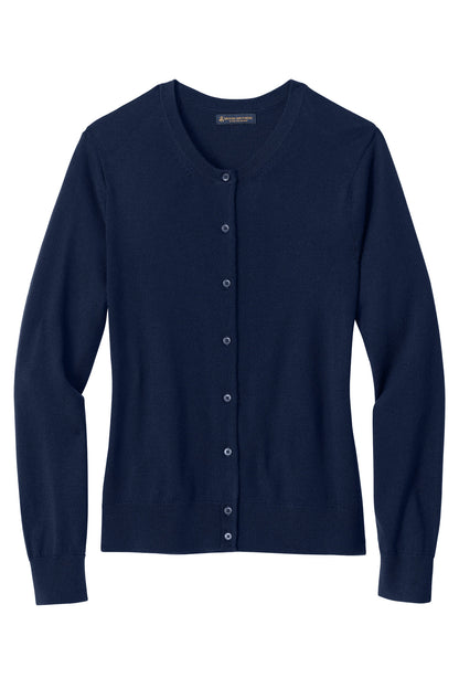 Front View of NavyBlazer Brooks Brothers Women's Washable Merino Cardigan Sweater BB18413
