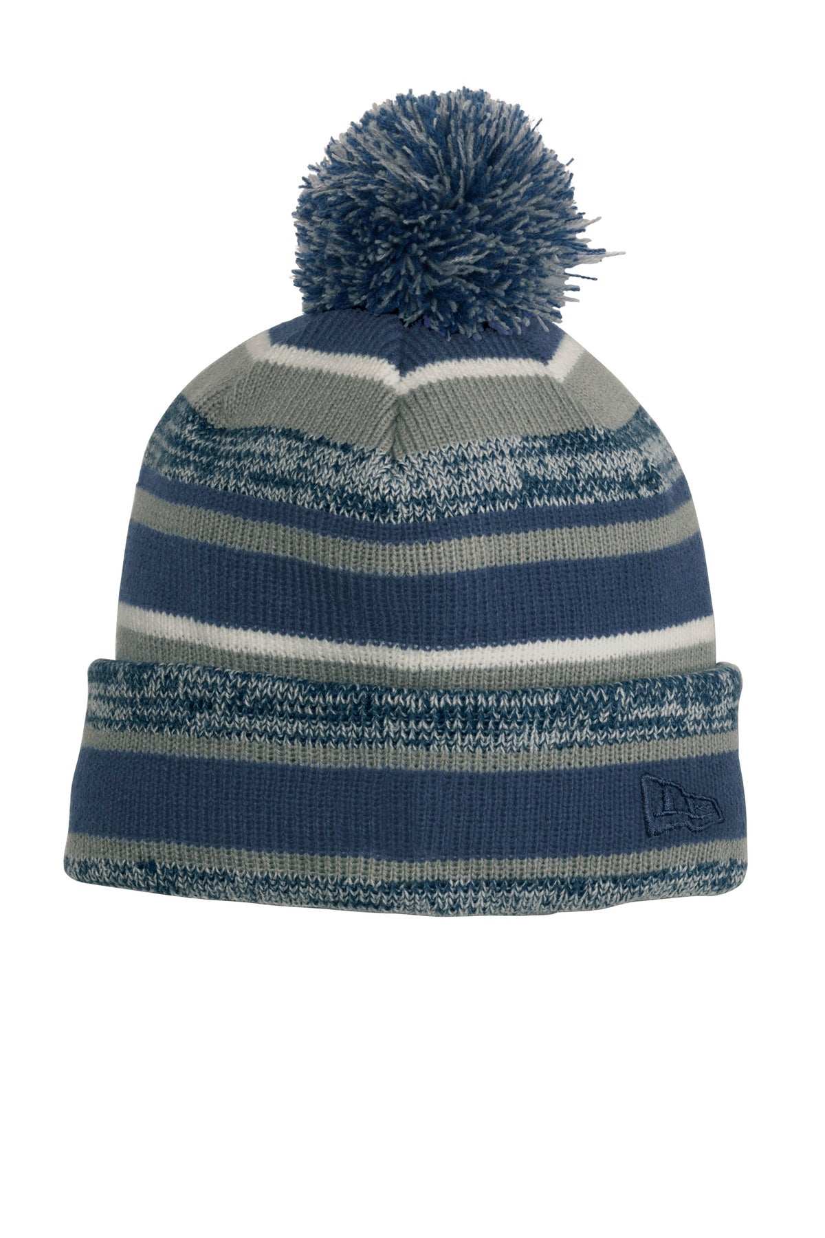 Front View of Navy/Graphite New Era Sideline Beanie. NE902