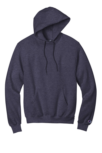 Front View of NavyHthr Champion Powerblend Pullover Hoodie. S700