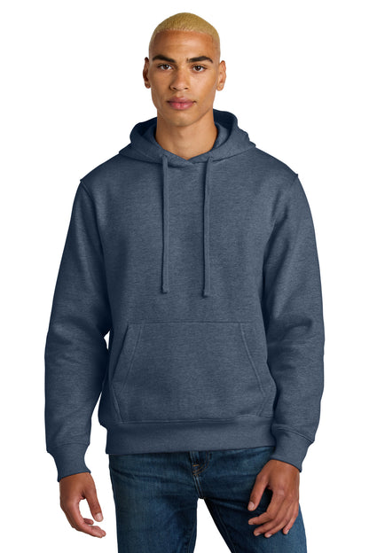 Front View of NavyHthr District V.I.T. Super Heavyweight Fleece Hoodie DT6600