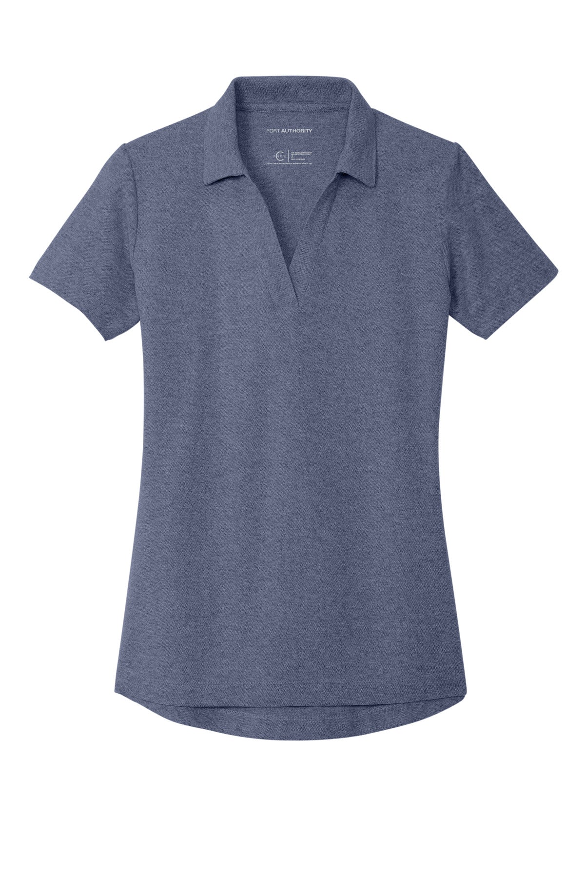 Front View of NavyHthr Port Authority Women's C-FREE Cotton Blend Pique Polo LK867