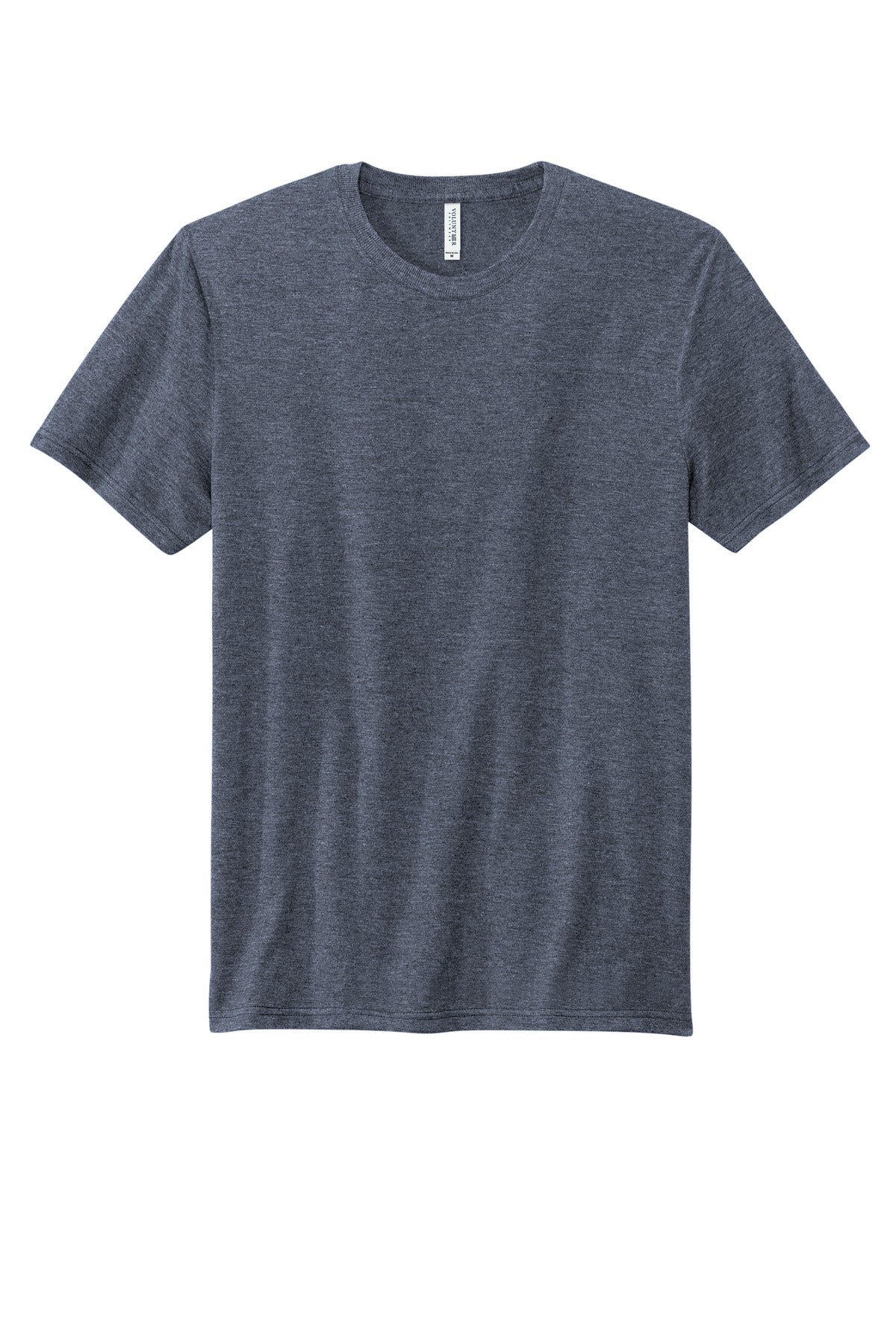 Front View of NavyHthr Volunteer Knitwear Tri Tee VL40