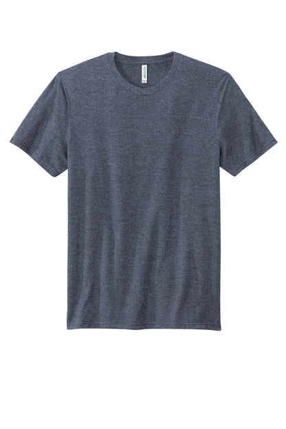 Front View of NavyHthr Volunteer Knitwear Tri Tee VL40