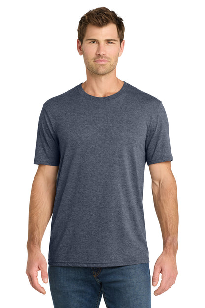 Front View of NavyHthr Volunteer Knitwear Tri Tee VL40
