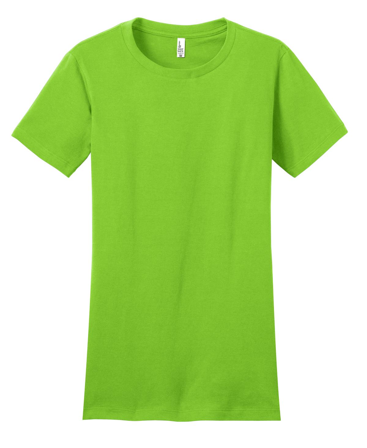 Front View of Neon Green District Women's Fitted The Concert Tee DT5001