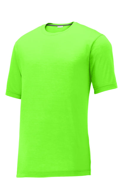 Front View of Neon Green Sport-Tek PosiCharge Competitor Cotton Touch Tee. ST450