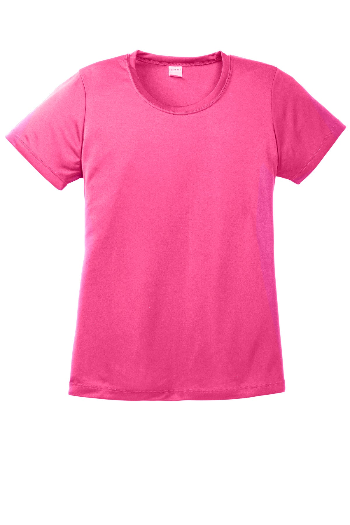 Front View of Neon Pink Sport-Tek Women's PosiCharge Competitor Tee. LST350