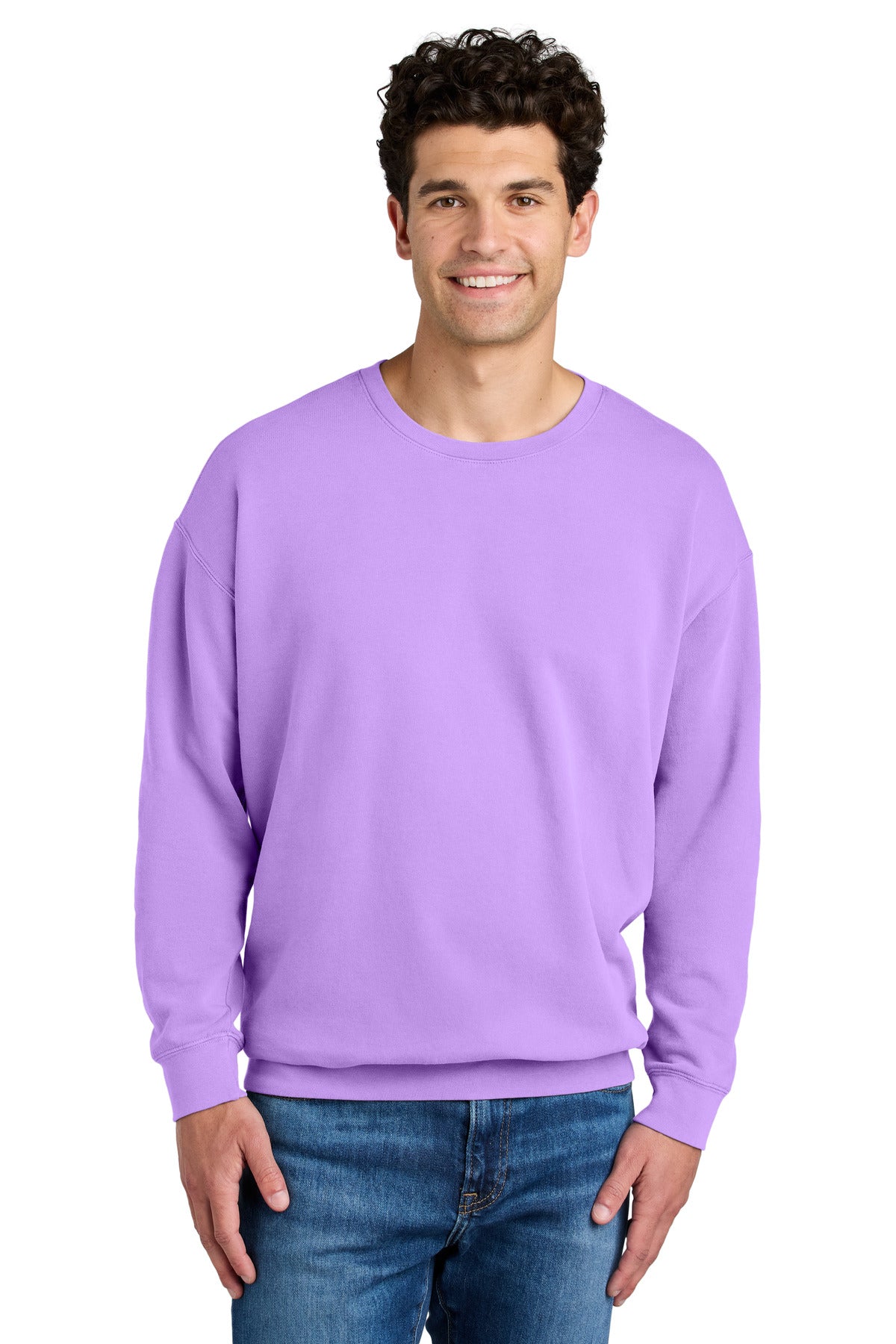 Front View of NeonVio Comfort Colors Lightweight Crewneck Sweatshirt 1466
