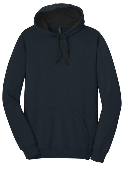 Front View of New Navy District The Concert Fleece Hoodie. DT810