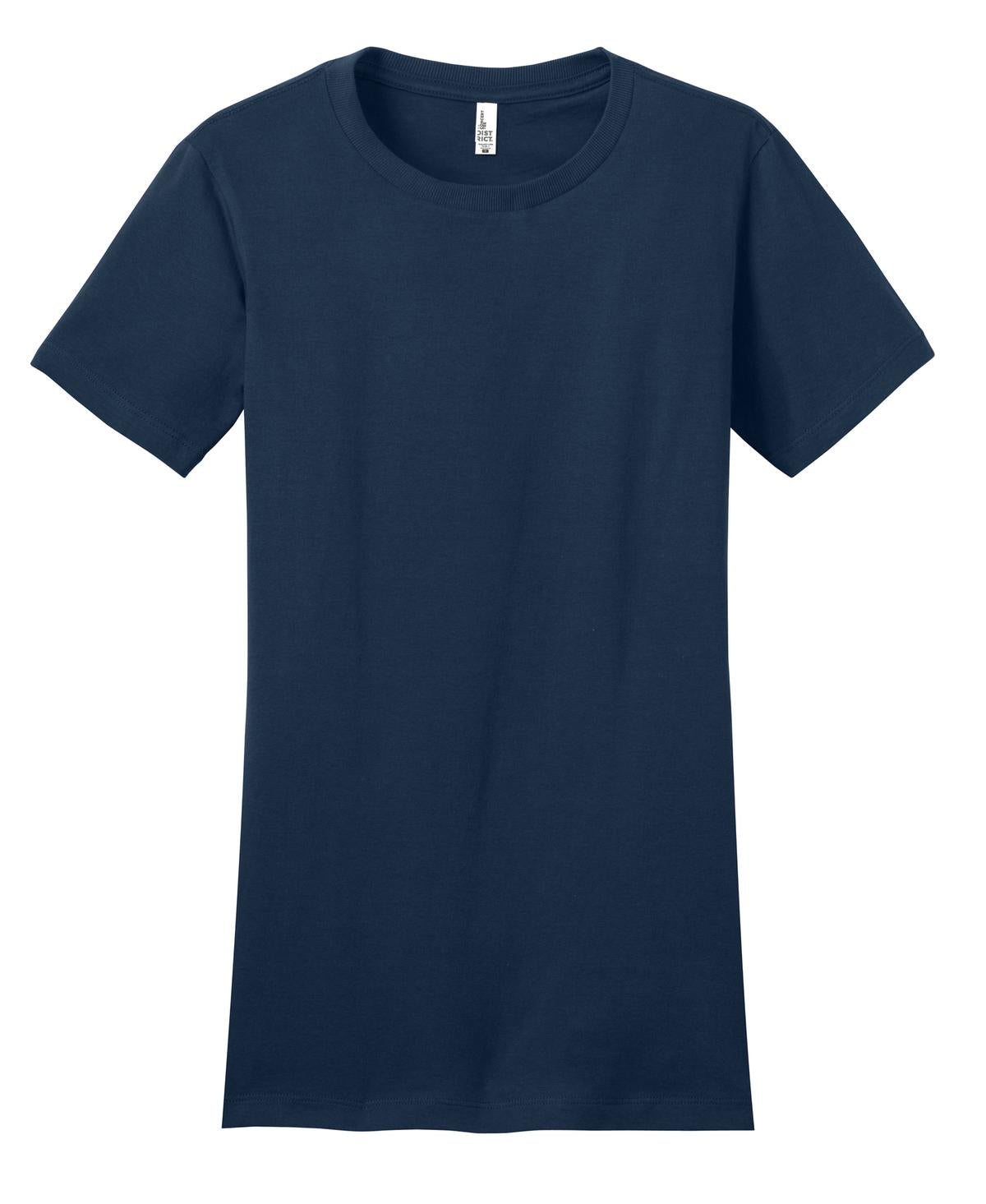 Front View of New Navy District Women's Fitted The Concert Tee DT5001