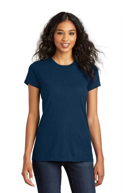 Front View of New Navy District Women's Fitted The Concert Tee DT5001