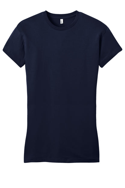 Front View of New Navy District Women's Fitted Very Important Tee . DT6001